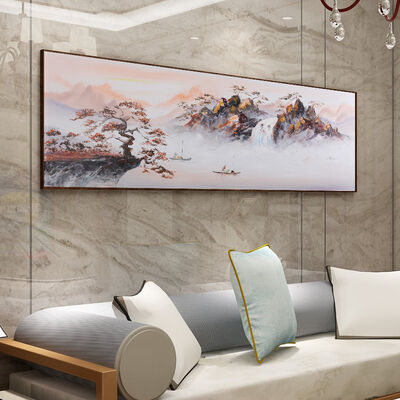 Modern Abstract Style Hand Painted Oil Painting with Hand Applied Gold Leaf and Customized Size Canvas Wall Art