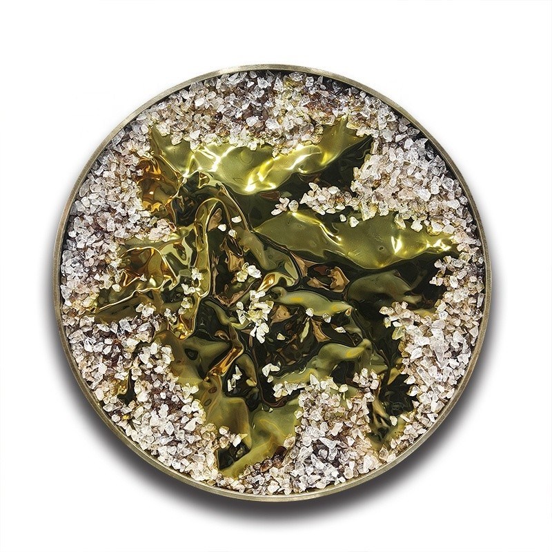 Handmade Wall Arts Paintings Round Abstract 3D Metal Art Painting For Modern Home Decor